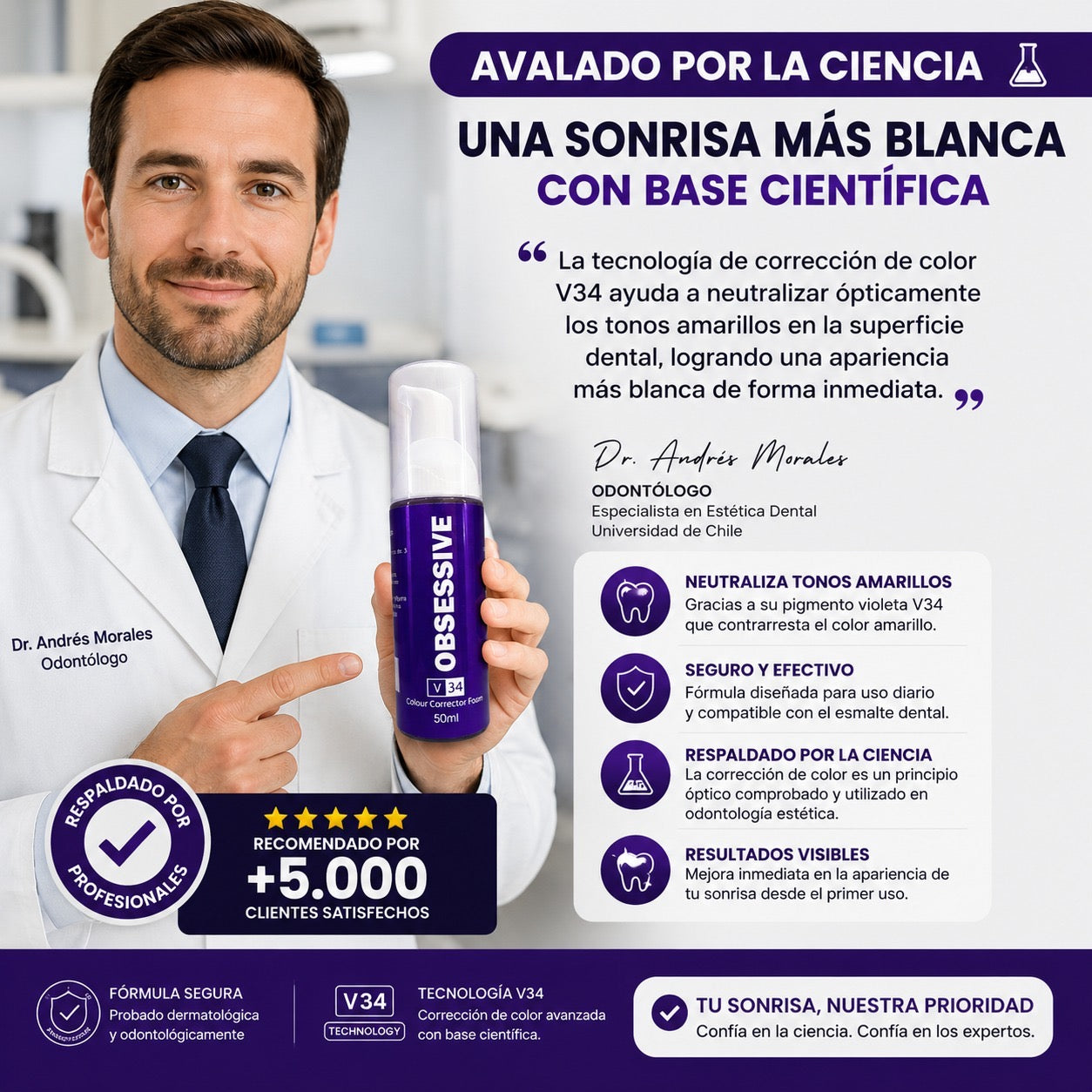Obsessive v34™ PASTA DENTAL BLANQUEADORA 2x1