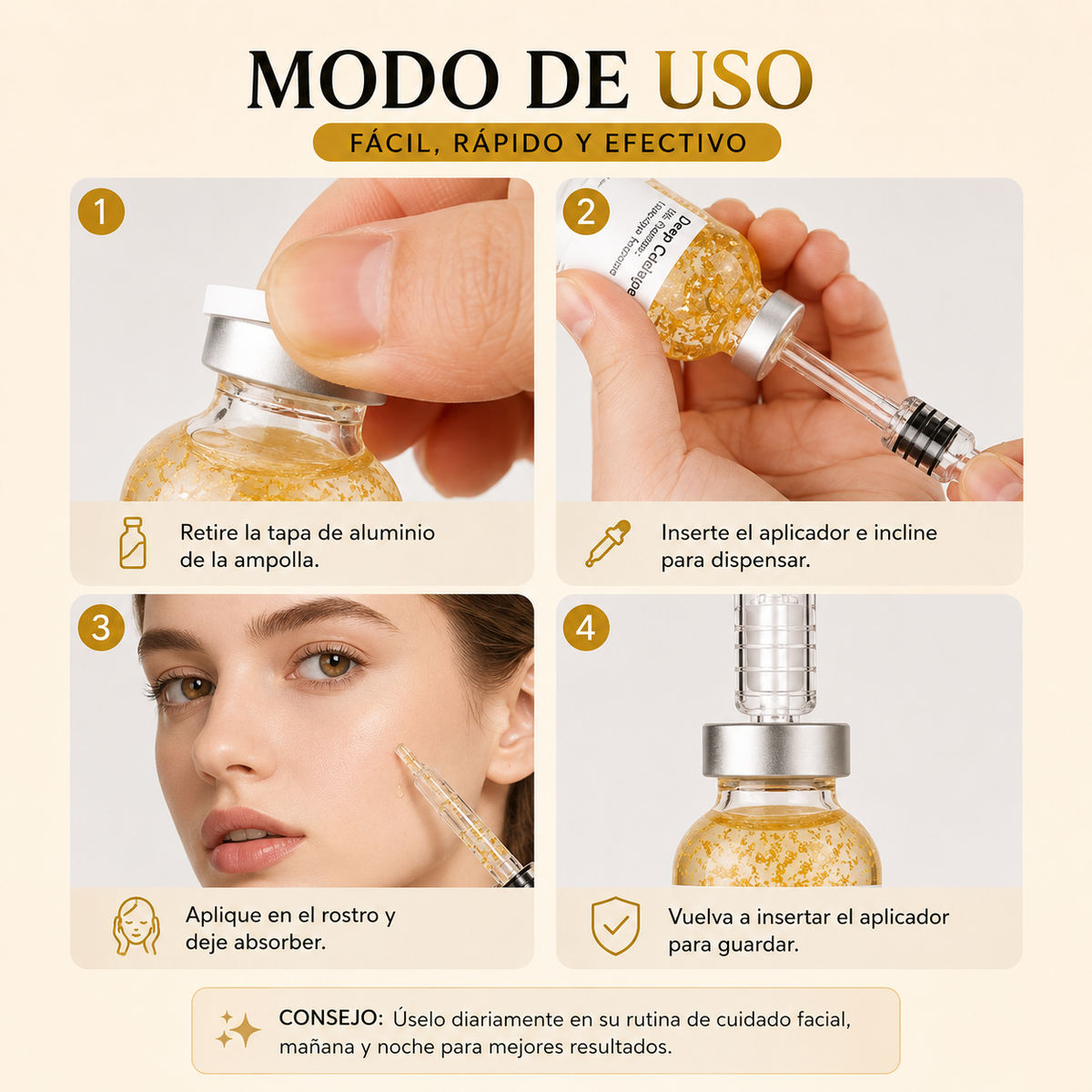DEEP COLLAGEN | Sérum Facial de Colágeno & Péptidos de seda