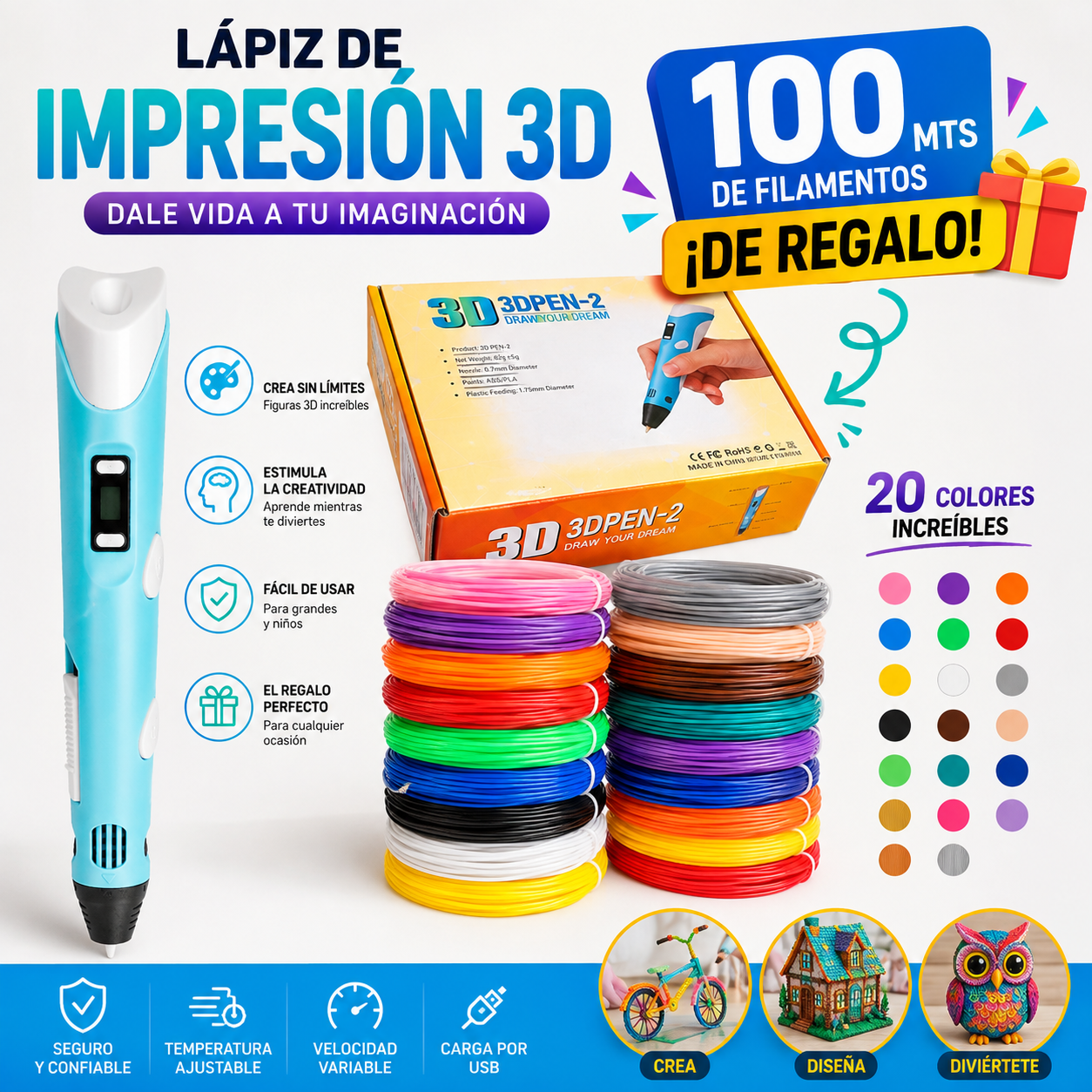 Lápiz de Impresión 3D para Crear sin Límites