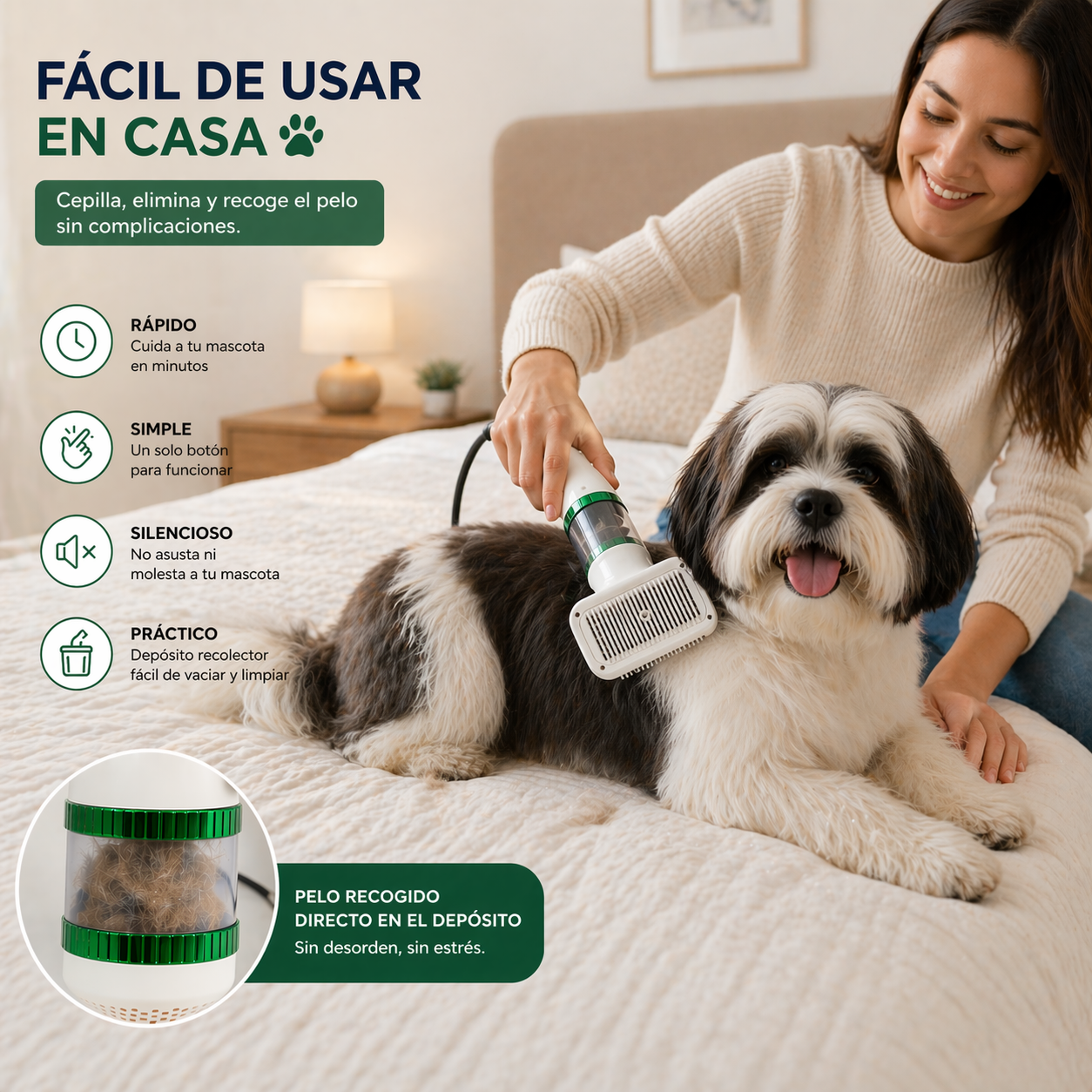 PETCARE ELITE™ - CEPILLO 2 EN 1