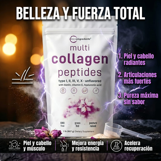 Multi Collagen Peptides® 5 tipos de colágeno + Biotina + Ácido Hialurónico