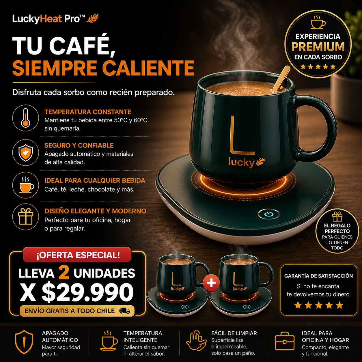LuckyHeat Pro™ - Taza Electrica