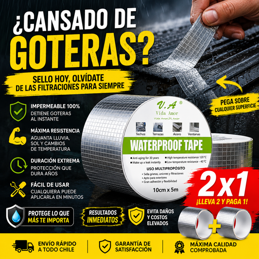 Waterproof Tape™ Cinta Tapa Gotera De Butilo 10cm X 5mts