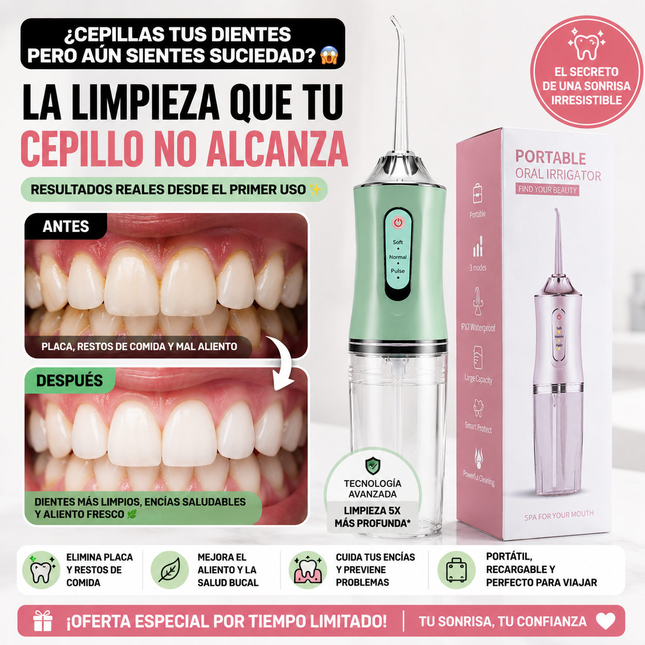 AQUASMILE PRO™ IRRIGADOR BUCAL