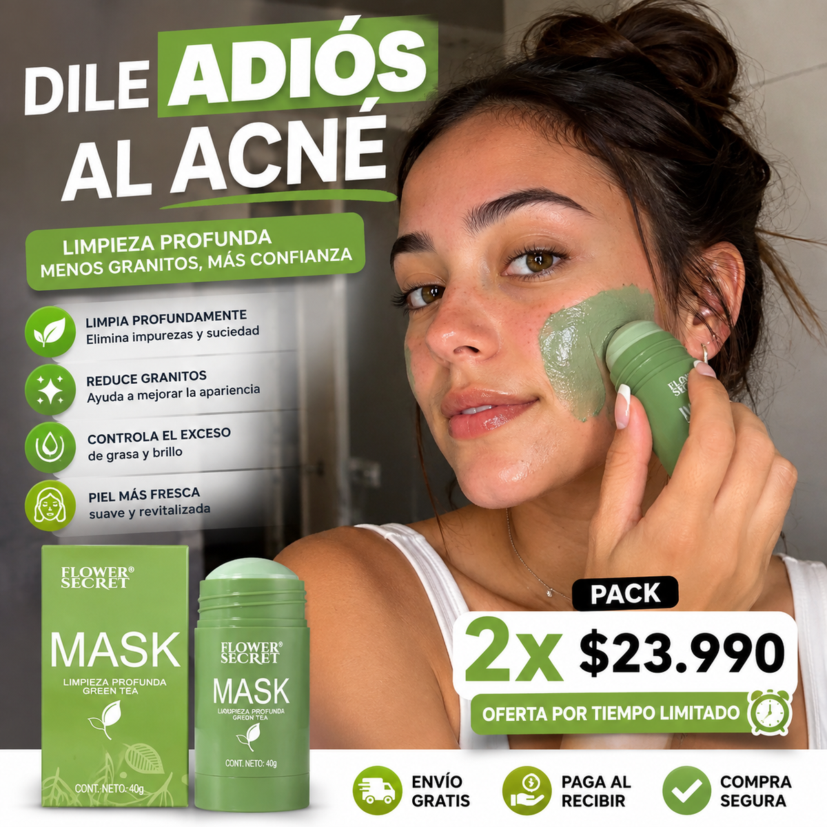 pack 2x1 - Mascarilla Facial en Barra Green Mask