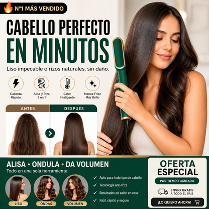 LUMIHAIR PRO™ - Cepillo Alisador Rizador