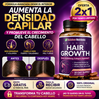 HAIR GROWTH™ - Fórmula Avanzada para Crecimiento Capilar 60caps