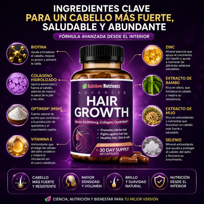 HAIR GROWTH™ - Fórmula Avanzada para Crecimiento Capilar 60caps