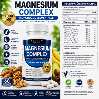 Magnesium Complex™ | 8 Elemental Magnesiums 1000mg - 60caps