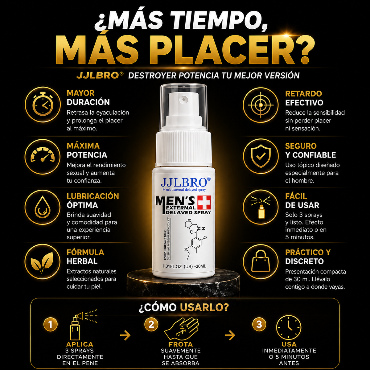 Men's External Delayed Spray™ mayor duracion en la intimidad