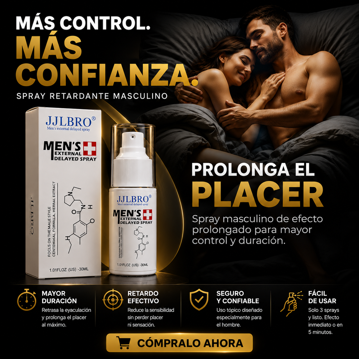 Men's External Delayed Spray™ mayor duracion en la intimidad