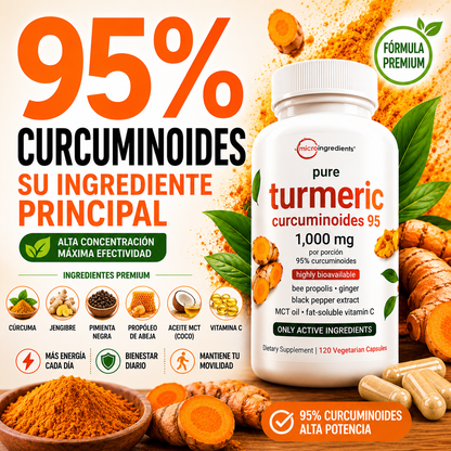 Turmeric Curcumin™ Premium 1000Mg + Parche Rodilla Gratis