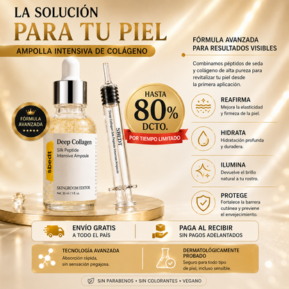 DEEP COLLAGEN | Sérum Facial de Colágeno & Péptidos de seda