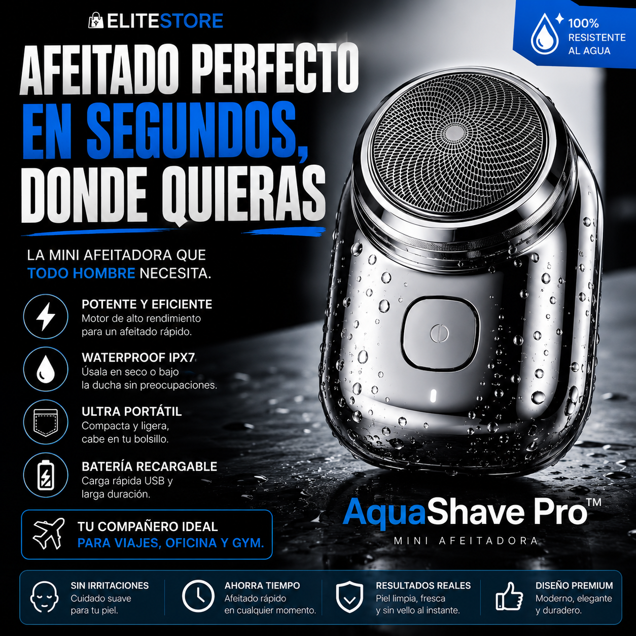 AquaShave Pro™ Mini Afeitadora