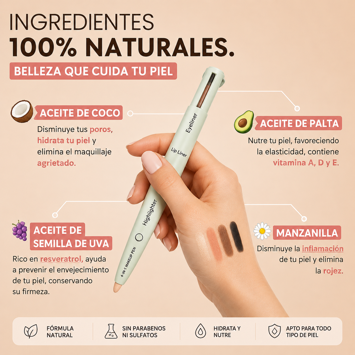 Lápiz Maquillaje 4 en 1