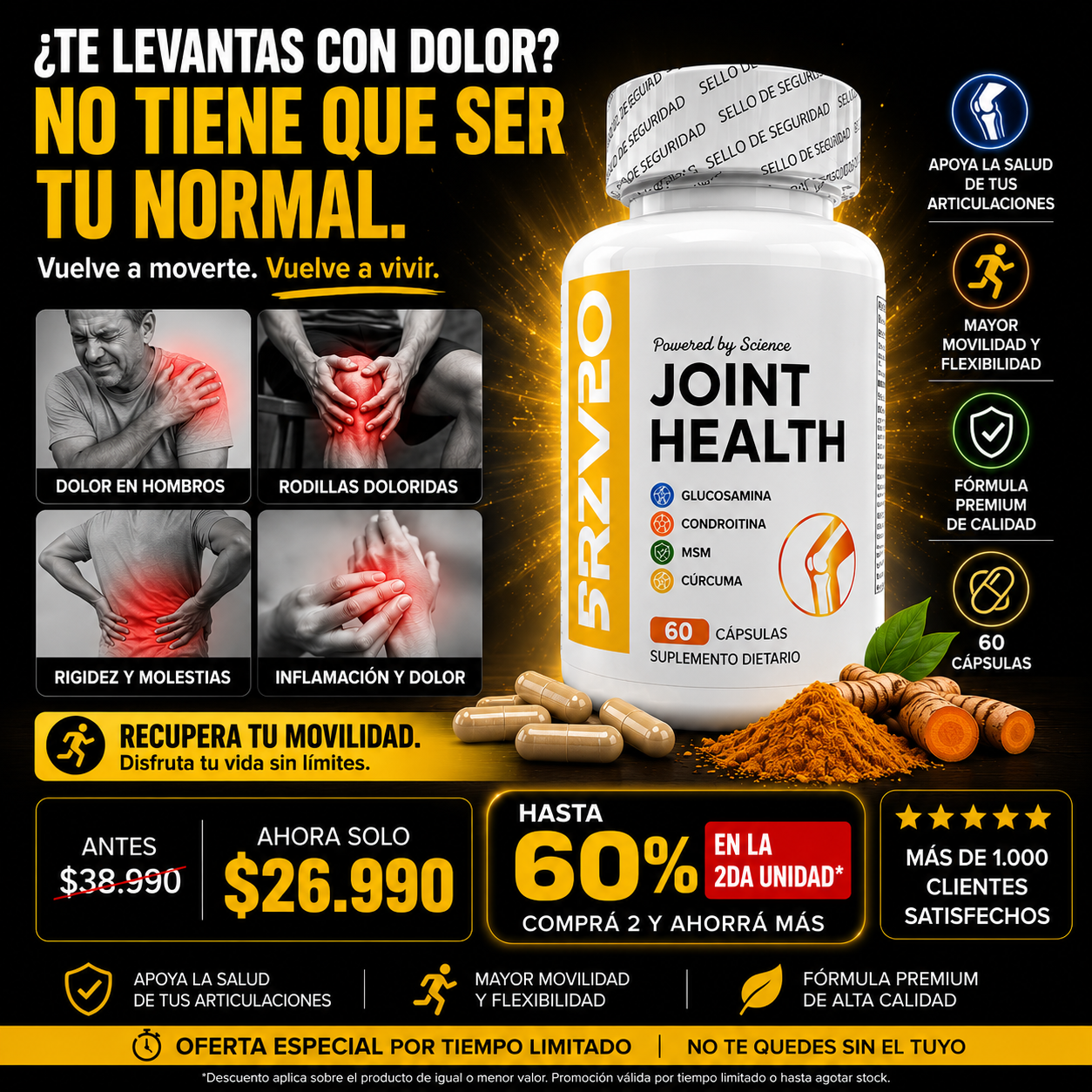 Joint Health 60caps™ Protege tus Articulaciones y Recupera Tu Movilidad