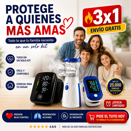Kit Salud Familiar™ Controla presion, oxigeno y respiracion en minutos
