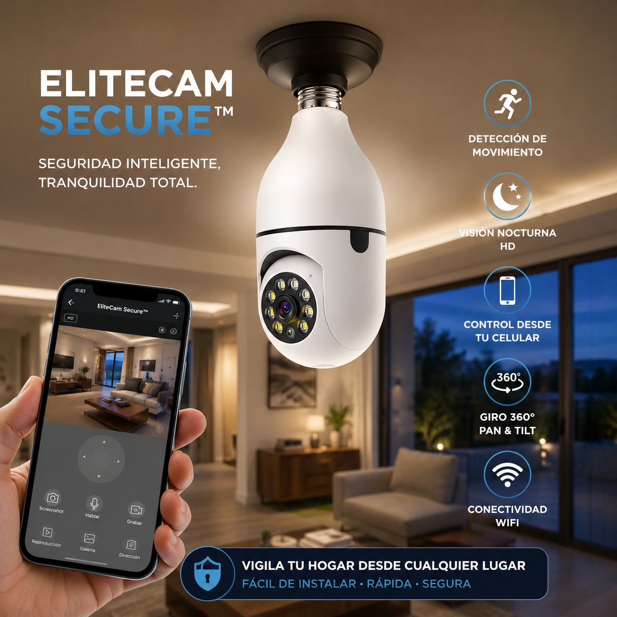EliteCam Secure™ Camara Seguridad 360