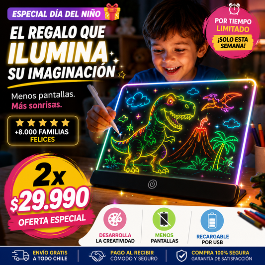 Pizarra Magica 20cm X 30cm Luz Led usb