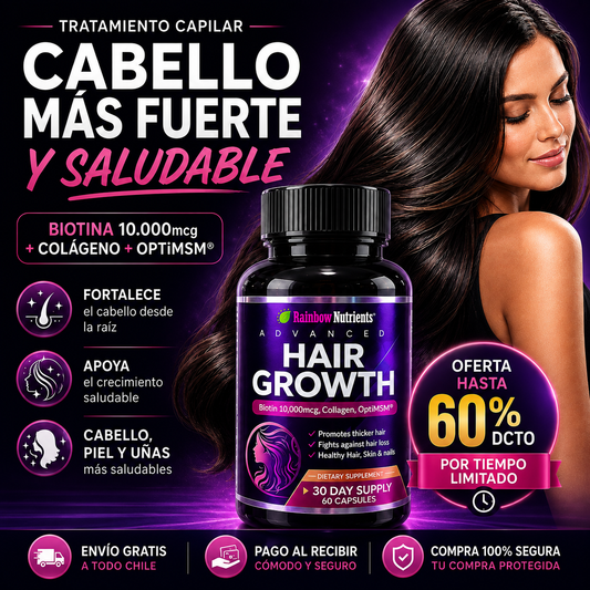 HAIR GROWTH™ Fórmula Avanzada para Crecimiento Capilar 60caps