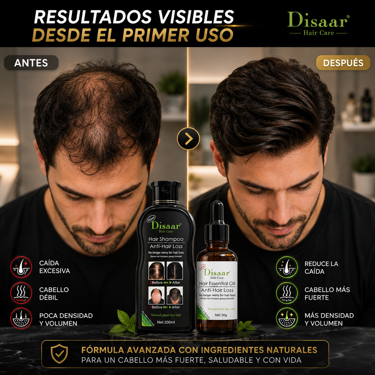 HairNova Pro™ Pack Shampoo Y Serum Anticaida Disaar