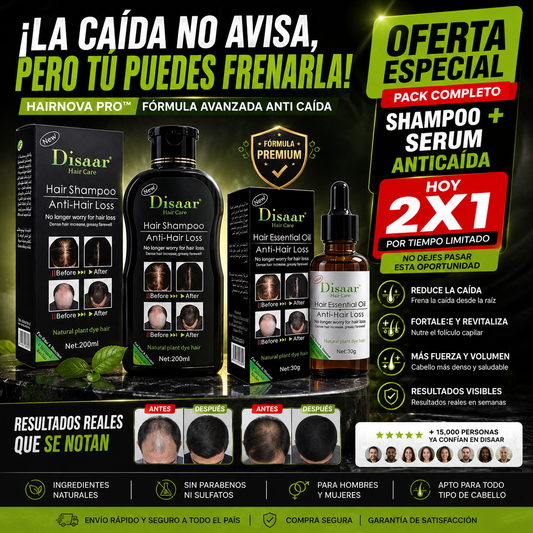 HairNova Pro™ Pack Shampoo Y Serum Anticaida Disaar