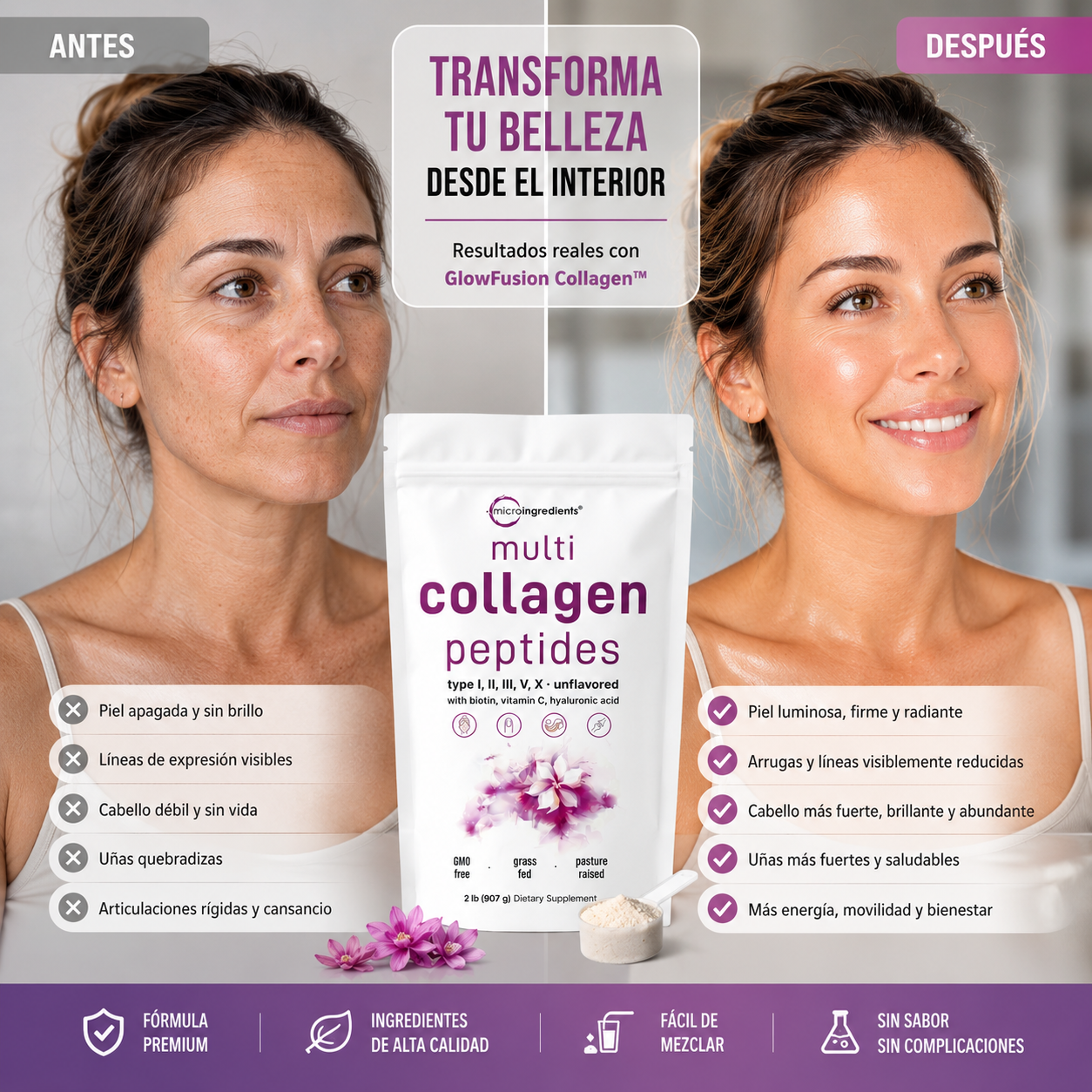 GlowFusion Collagen™ Multi Collagen Peptides