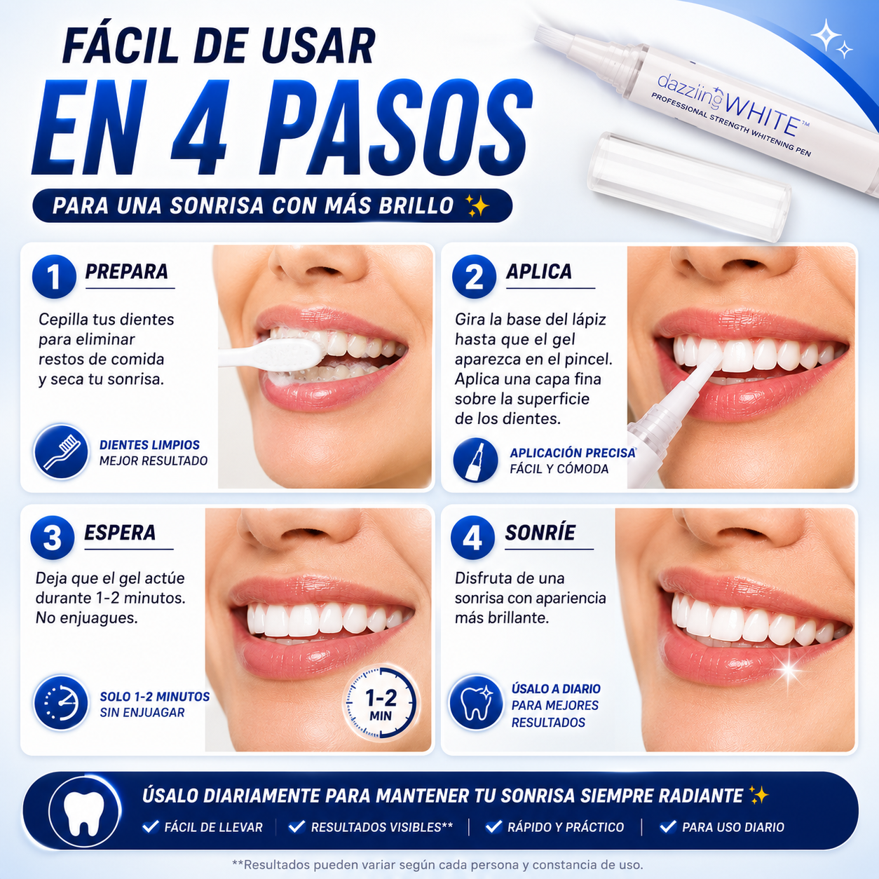 dazzling White™ Lápiz Blanqueador Dental 2x1