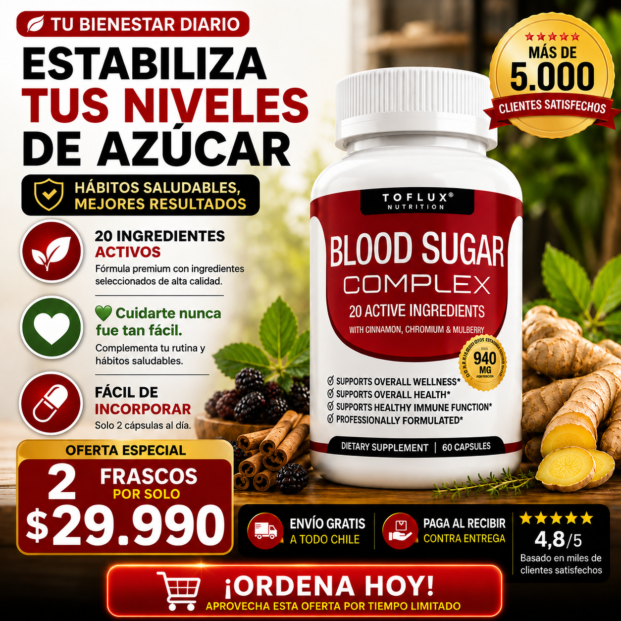 BLOOD SUGAR 60Caps - Disminuye tus niveles de azucar