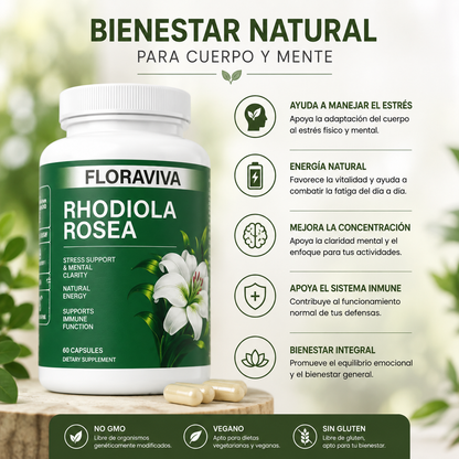 Floraviva Rhodiola - Disminuye cortisol y dile adios al estres
