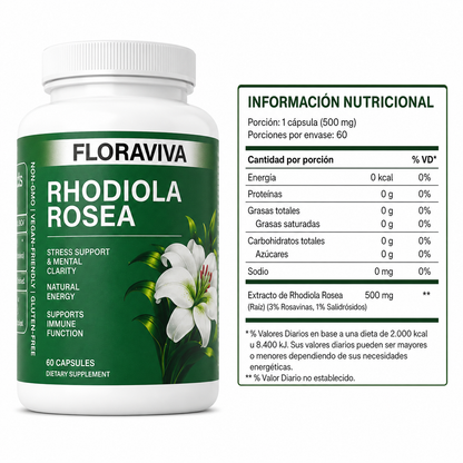 Floraviva Rhodiola - Disminuye cortisol y dile adios al estres