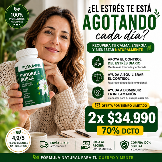 Floraviva Rhodiola - Disminuye cortisol y dile adios al estres