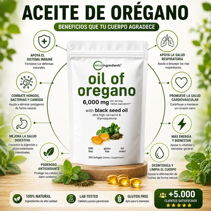 Aceite de Orégano 6000 mg + Semilla Negra