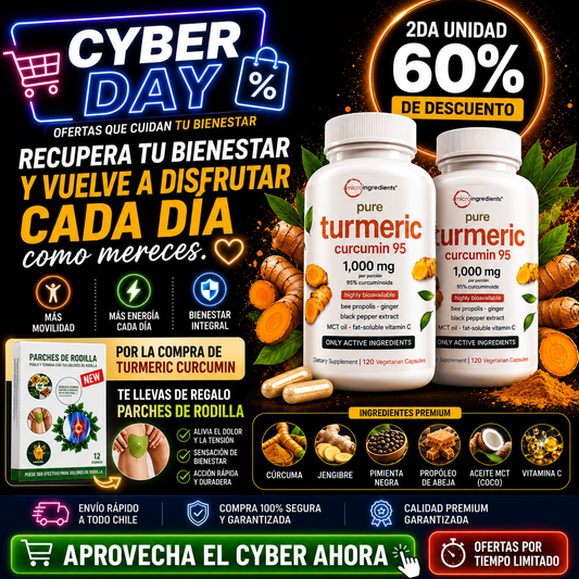 Turmeric Curcumin™ Premium 1000Mg + Parche Rodilla Gratis
