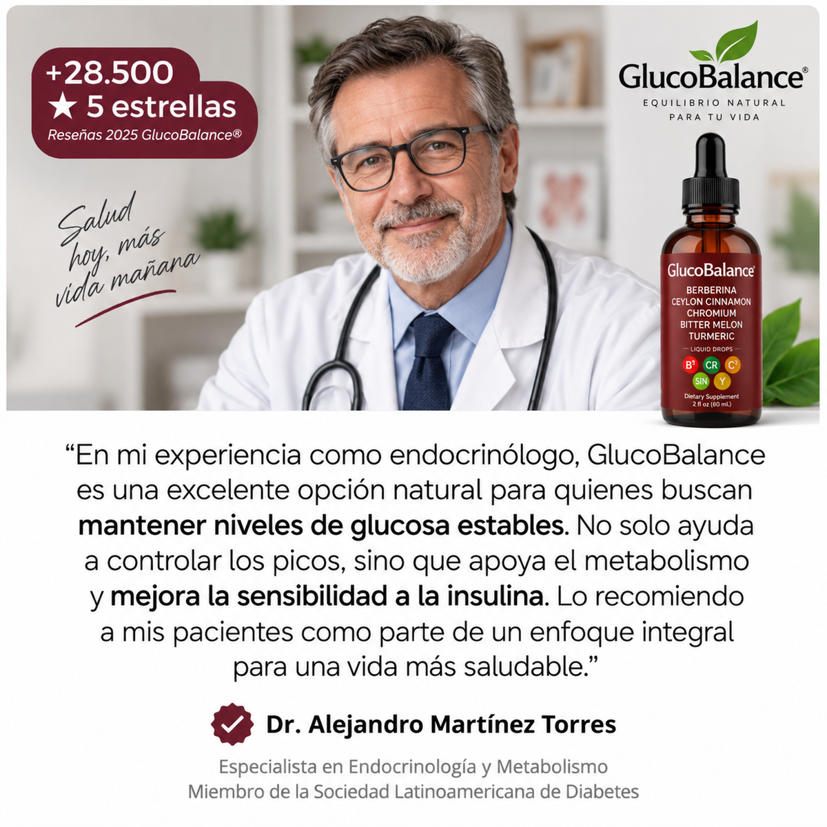 GlucoBalance™ Fórmula Líquida con Berberina + Canela de Ceilán