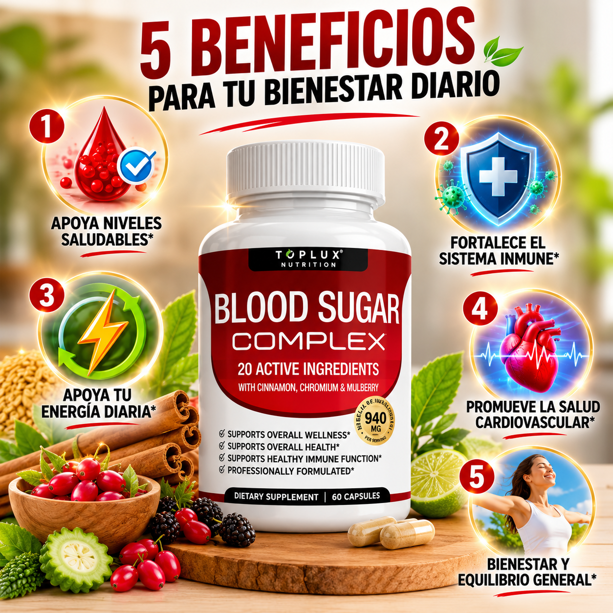 GlucoZen™  BLOOD SUGAR COMPLEX 940Mg
