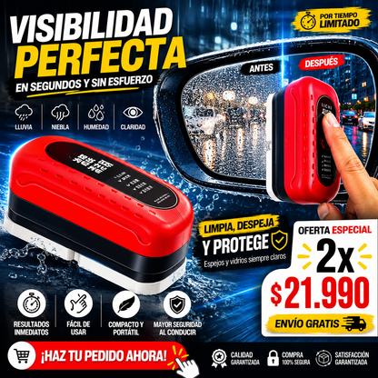 ClearVision™ | Cepillo Antiempañante para Espejos y Vidrios