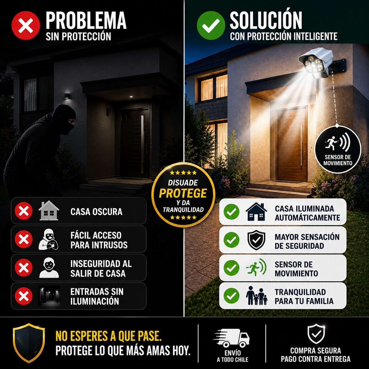 SafeGuard™ | Foco Solar Con sensor de Movimiento