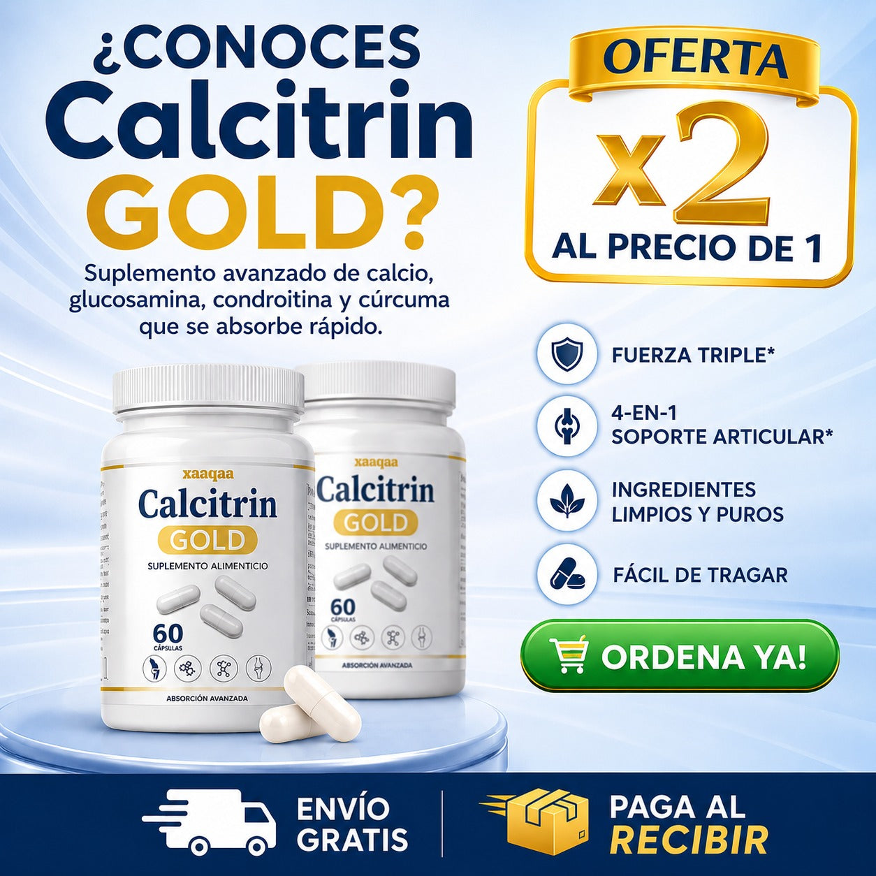 Calcitrin Gold™ Dile Adios Al dolor Y Recupera Tu Movilidad