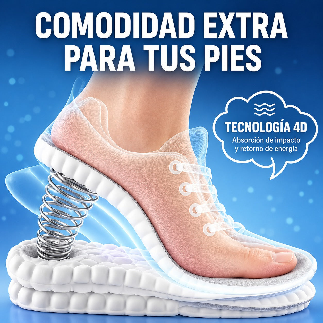 Plantillas 4D™ Alivio Diario para Pies Cansados y Fascitis Plantar