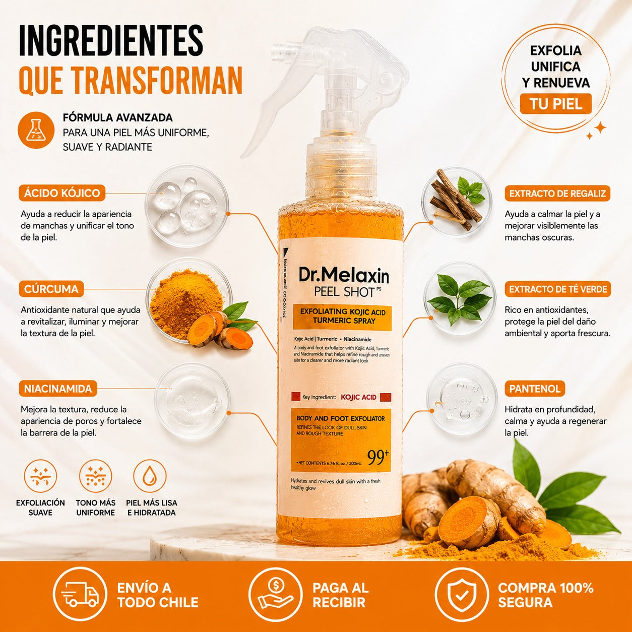 Dr. Melaxin™ Peel Shot Dile adiós a la piel Oscura y áspera