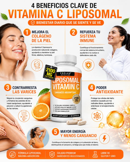 Vitamina C Liposomal 2100 mg - Protección diaria que tu cuerpo necesita