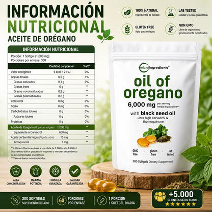 Aceite de Orégano 6000 mg + Semilla Negra