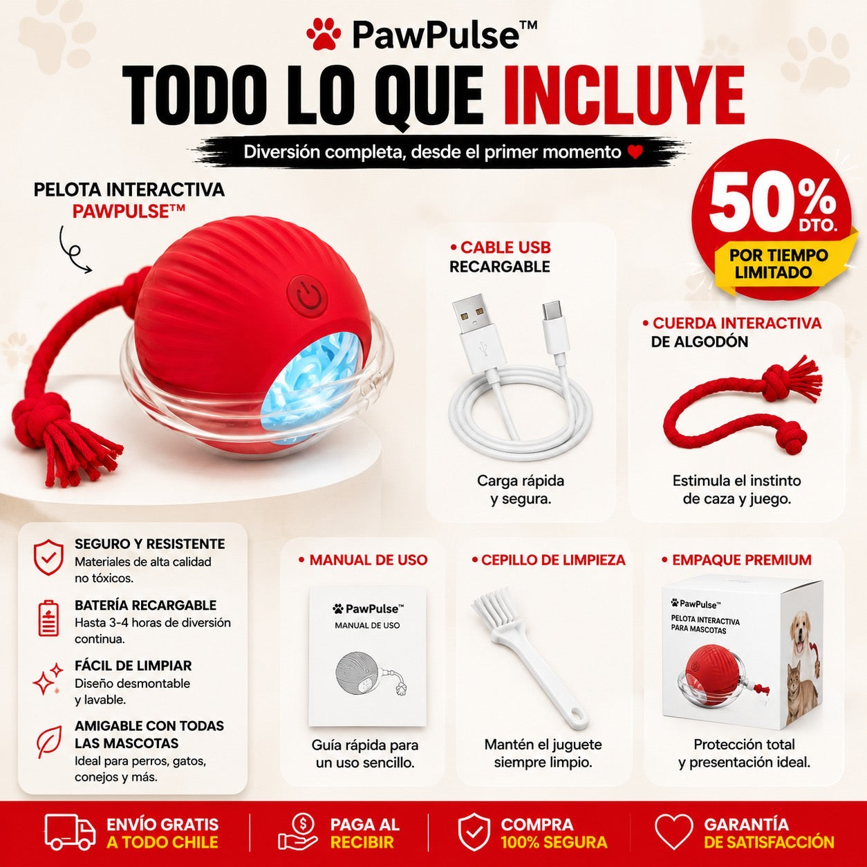 PawPulse™ | Pelota Interactiva Inteligente para Perros y Gatos