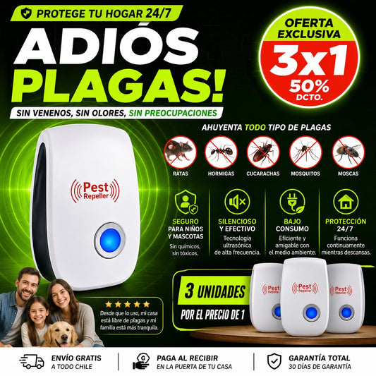 Pets Repeller™ Repelente Ultrasonico para Bichos y Ratones