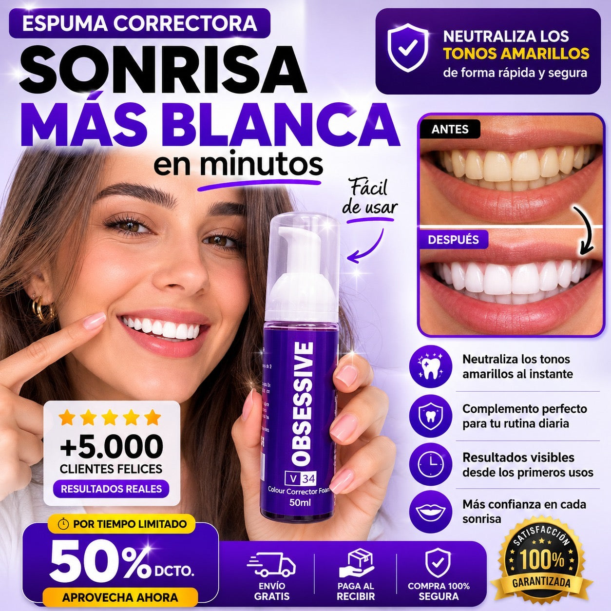 Obsessive v34™ PASTA DENTAL BLANQUEADORA 2x1