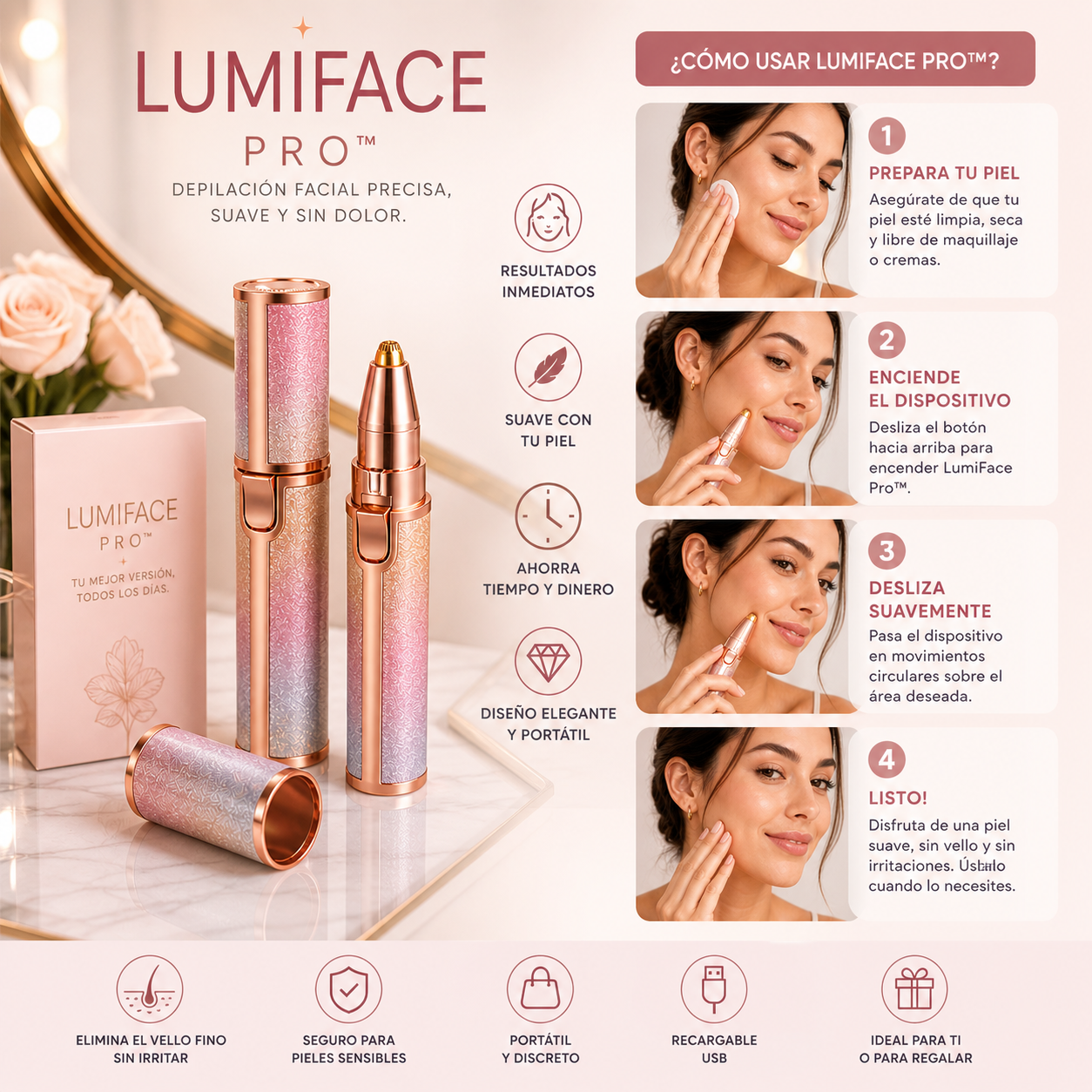LumiFace Pro™ Depiladora Facial