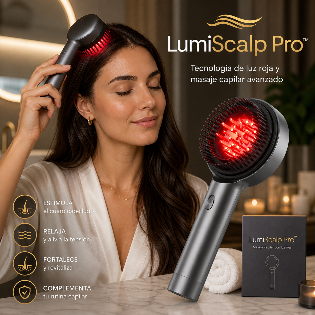 LumiScalp Pro™ Cepillo Masajeador LED