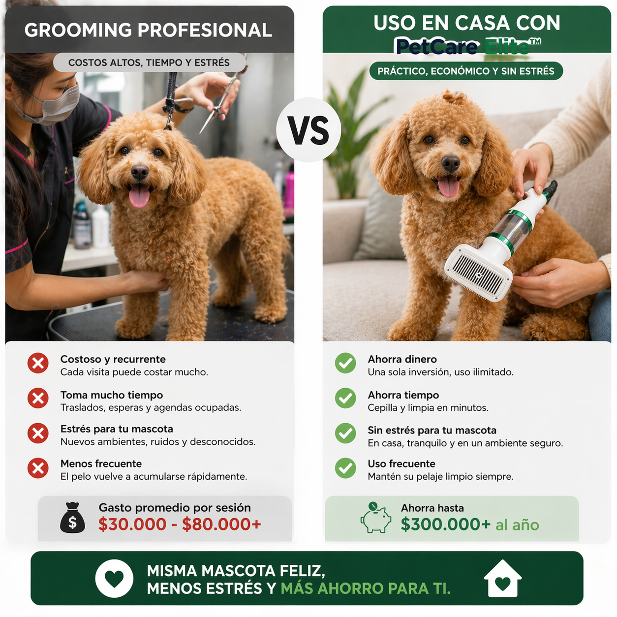 PETCARE ELITE™ - CEPILLO 2 EN 1