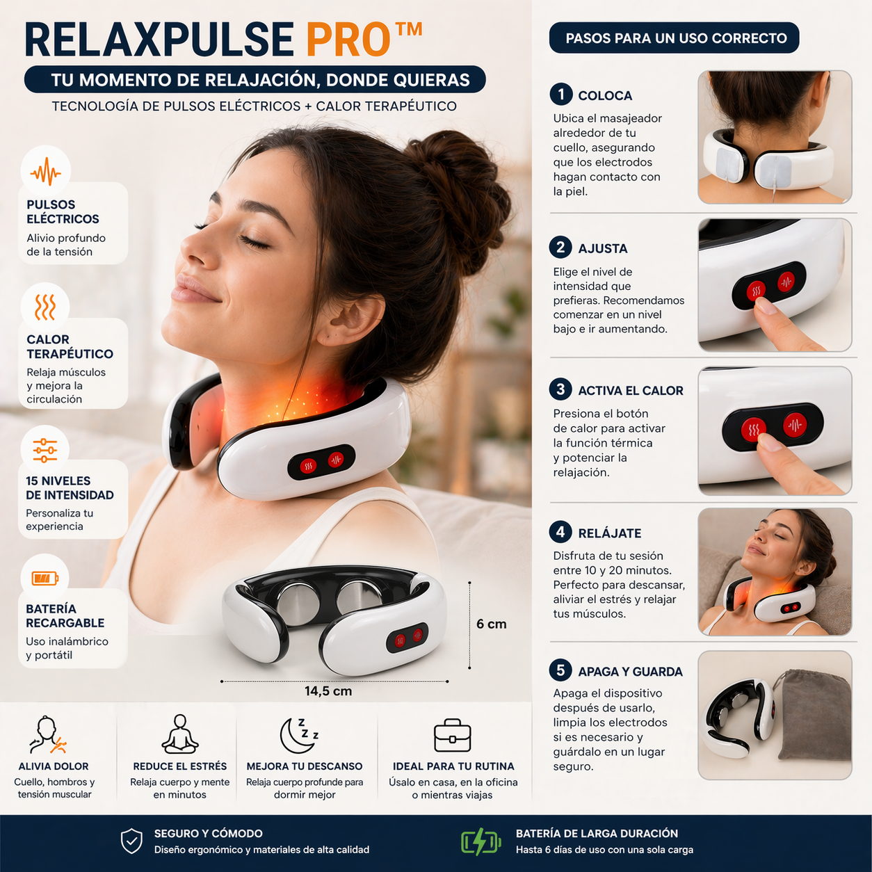 RELAXPULSE PRO™ - MASAJEADOR CERVICAL